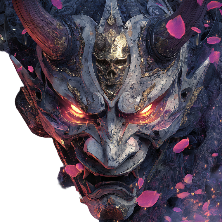 Tengu Demon Mask Vinyl Car Decal Sticker – Waterproof & UV-Resistant 6.826666666666667"