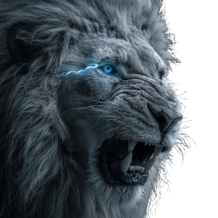 Glowing Lion Portrait Vinyl Car Decal Sticker – Waterproof & UV-Resistant 3.4133333333333336"