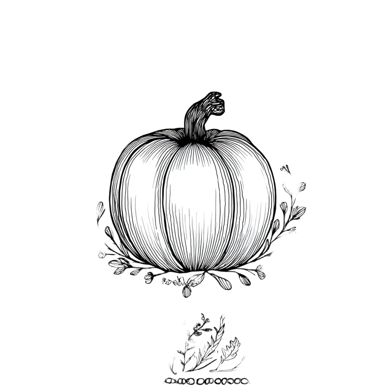 Whimsical Pumpkin Line Art Vinyl Car Decal Sticker – Waterproof & UV-Resistant 6.826666666666667"