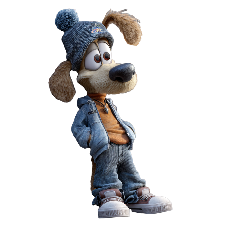 Stylized Cartoon Dog Vinyl Car Decal Sticker – Waterproof & UV-Resistant 3.4133333333333336"