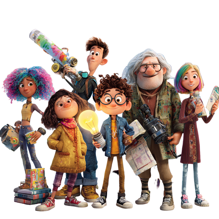 Stylized Pixar Characters Vinyl Car Decal Sticker – Waterproof & UV-Resistant 3.4133333333333336"