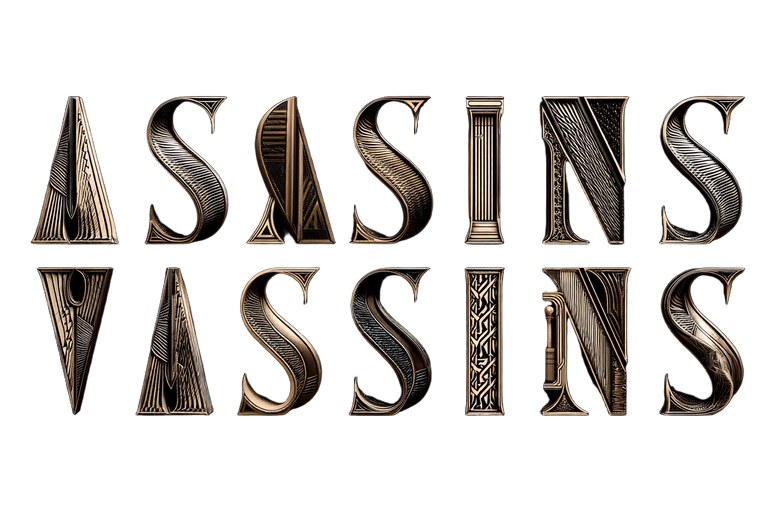 Stylized Assassins Font Vinyl Car Decal Sticker – Waterproof & UV-Resistant 2.986666666666667"