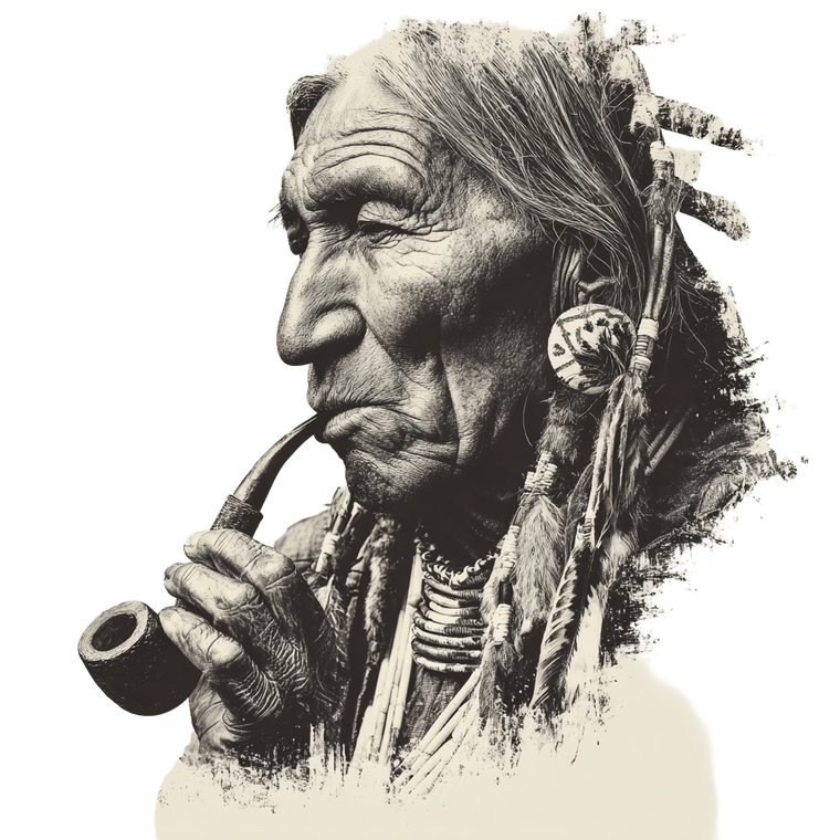 Native American Elder V3 Vinyl Car Decal Sticker – Waterproof & UV-Resistant 6.826666666666667"