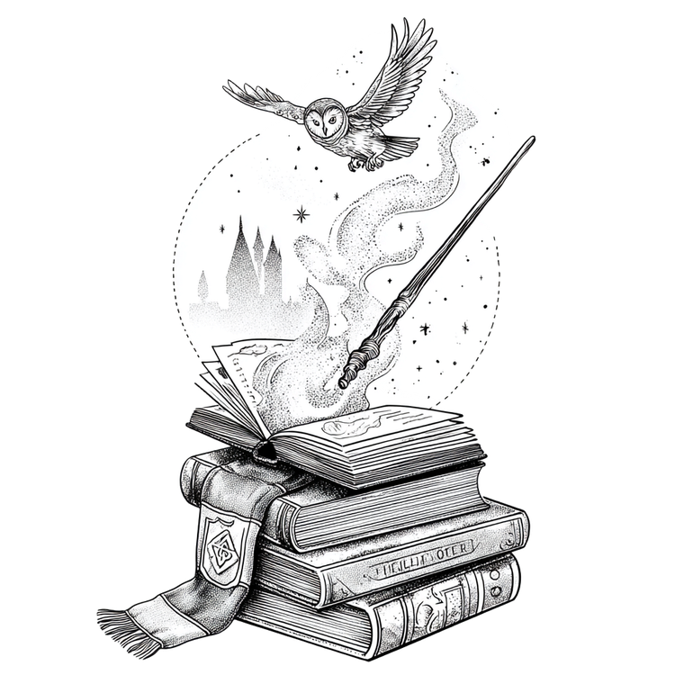 Magical Book Stack Vinyl Car Decal Sticker – Waterproof & UV-Resistant 3.4133333333333336"