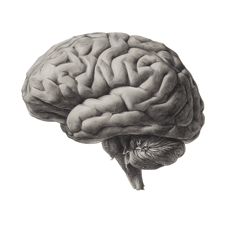 Brain Profile Sketch Vinyl Car Decal Sticker – Waterproof & UV-Resistant 3.4133333333333336"