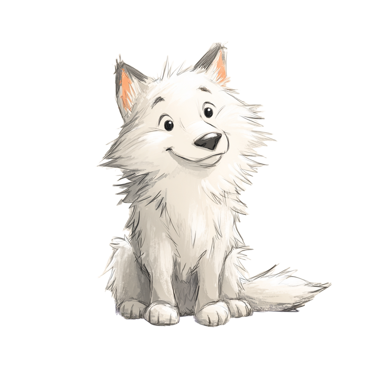 Cute White Wolf Vinyl Car Decal Sticker – Waterproof & UV-Resistant 6.826666666666667"
