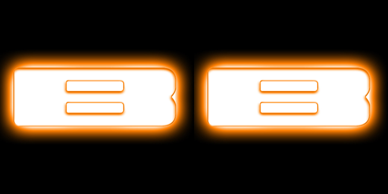 2x Customize Your Ride with Oracle Lighting Amber LED Letter B Decal | Sleek Design, Easy Installation