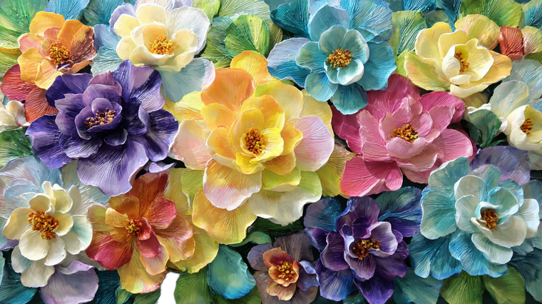 3D Oil Flower Vinyl Car Decal Sticker – Waterproof & UV-Resistant 2.72"