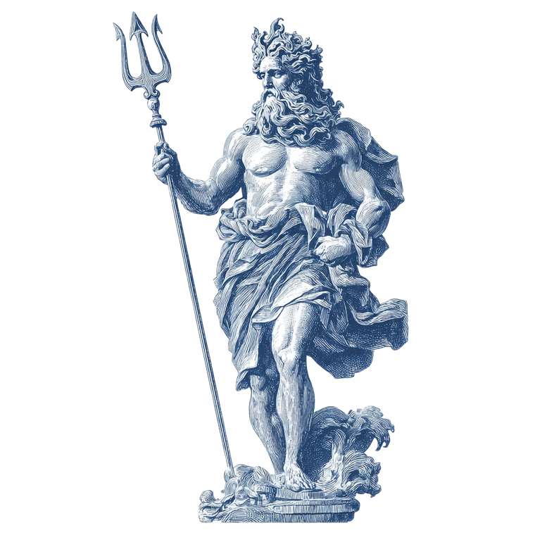 Poseidon Statue Tattoo Vinyl Car Decal Sticker – Waterproof & UV-Resistant 3.4133333333333336"