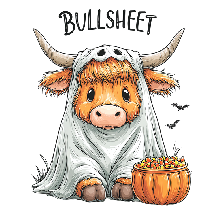 Cartoon Cow Ghost Vinyl Car Decal Sticker – Waterproof & UV-Resistant 6.826666666666667"