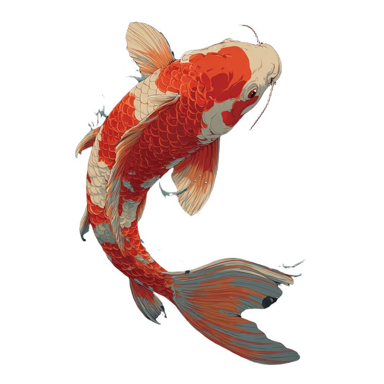 Koi Fish V6 Vinyl Car Decal Sticker – Waterproof & UV-Resistant 6.826666666666667"