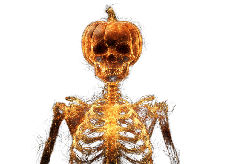 Glowing Skeleton Pumpkin Vinyl Car Decal Sticker – Waterproof & UV-Resistant 6.1866666666666665"