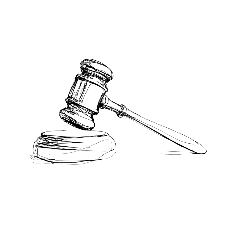 Minimalist Gavel Drawing Vinyl Car Decal Sticker – Waterproof & UV-Resistant 3.4133333333333336"