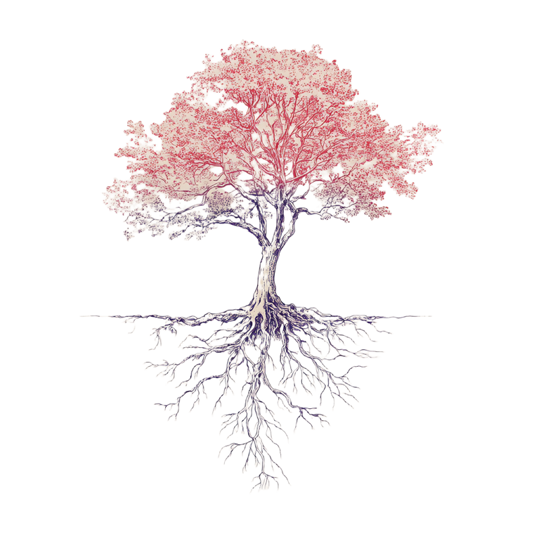Tree With Roots V5 Vinyl Car Decal Sticker – Waterproof & UV-Resistant 3.4133333333333336"