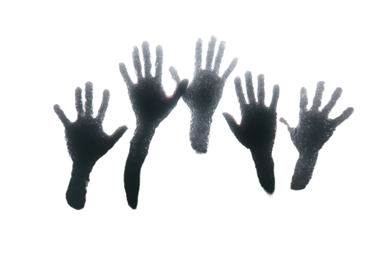 Foggy Hand Shadows Vinyl Car Decal Sticker – Waterproof & UV-Resistant 5.97333333333333