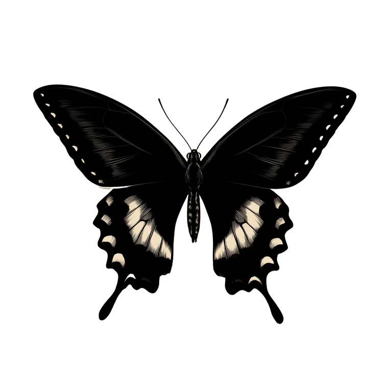 Swallowtail Butterfly Silhouette Vinyl Car Decal Sticker – Waterproof & UV-Resistant 3.4133333333333336"