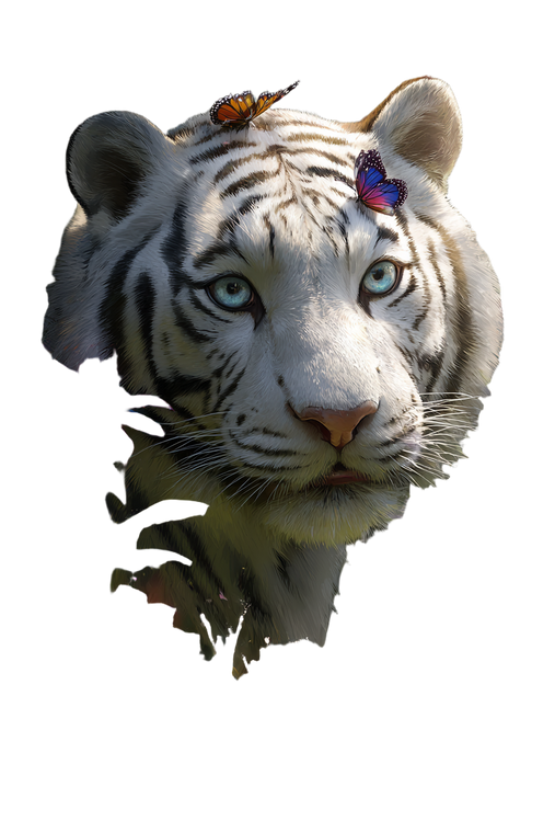 White Tiger Fantasy V3 Vinyl Car Decal Sticker – Waterproof & UV-Resistant 4.4