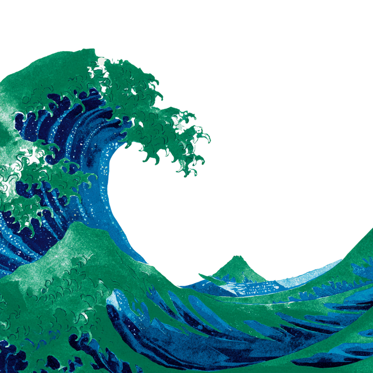 Simplified Great Wave Vinyl Car Decal Sticker – Waterproof & UV-Resistant 3.4133333333333336"