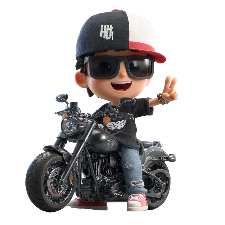 Chibi Boy Rider Vinyl Car Decal Sticker – Waterproof & UV-Resistant 3.4133333333333336"
