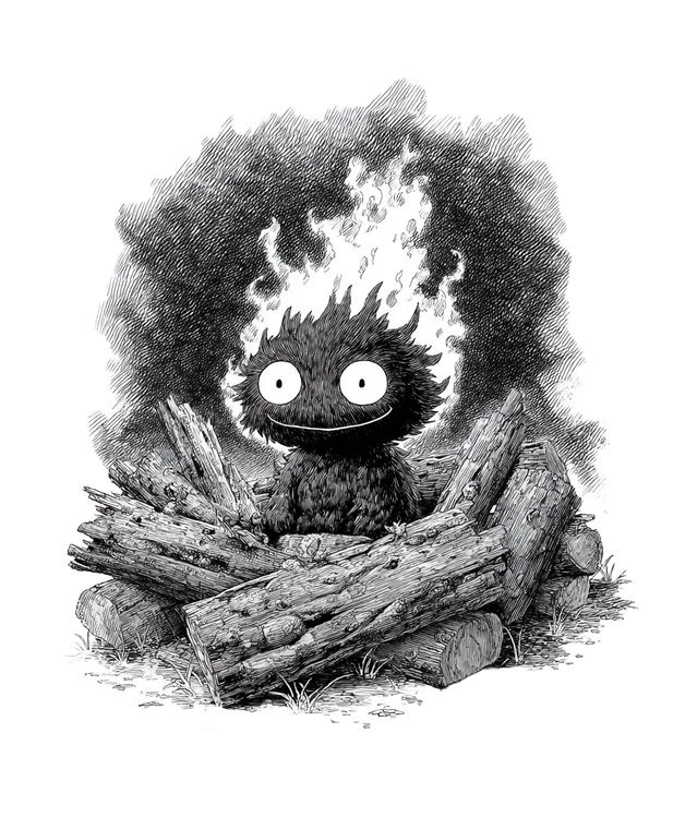 Calcifer Fire Spirit Vinyl Car Decal Sticker – Waterproof & UV-Resistant 4.0"