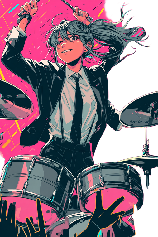 Punk Rock Drummer Vinyl Car Decal Sticker – Waterproof & UV-Resistant 8.96"