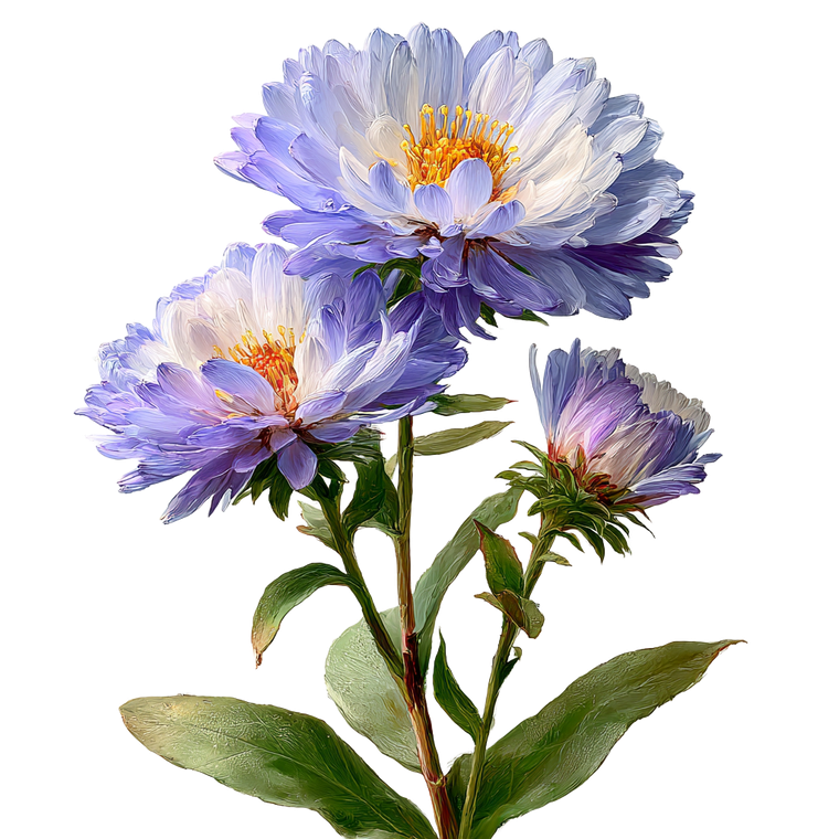Aster Flower Illustration Vinyl Car Decal Sticker – Waterproof & UV-Resistant 3.4133333333333336"