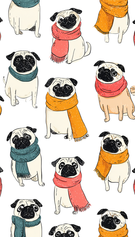 Cartoon Baby Pugs Vinyl Car Decal Sticker – Waterproof & UV-Resistant 4.8533333333333335"