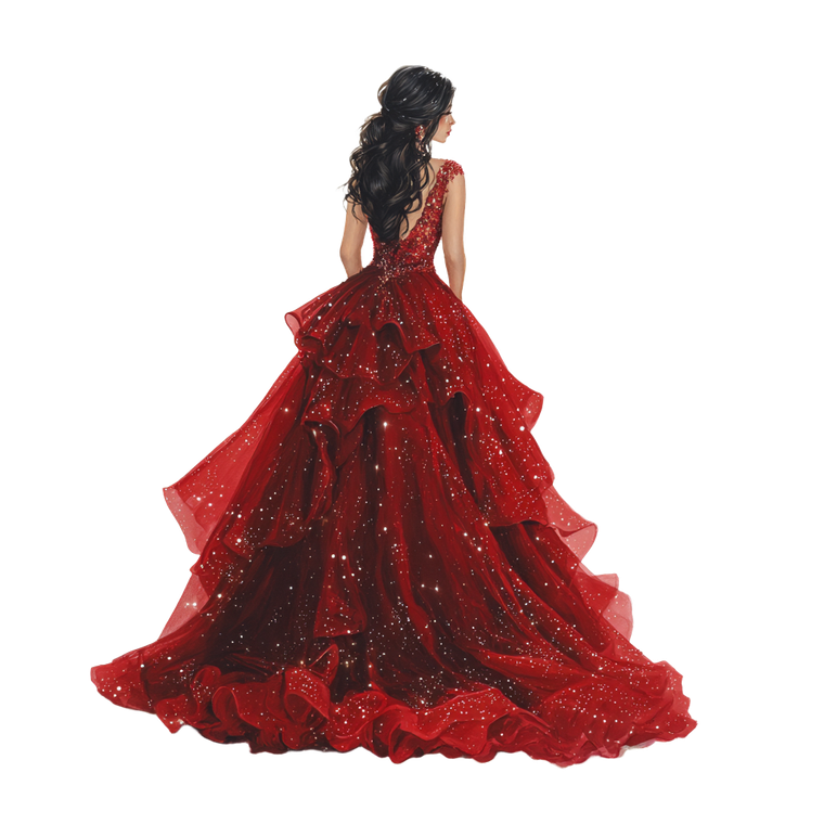 Fantasy Quinceañera Girl V2 Vinyl Car Decal Sticker – Waterproof & UV-Resistant 3.4133333333333336"
