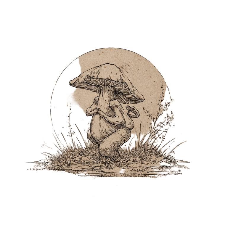 Anthropomorphic Mushroom Creature V2 Vinyl Car Decal Sticker – Waterproof & UV-Resistant 3.4133333333333336"