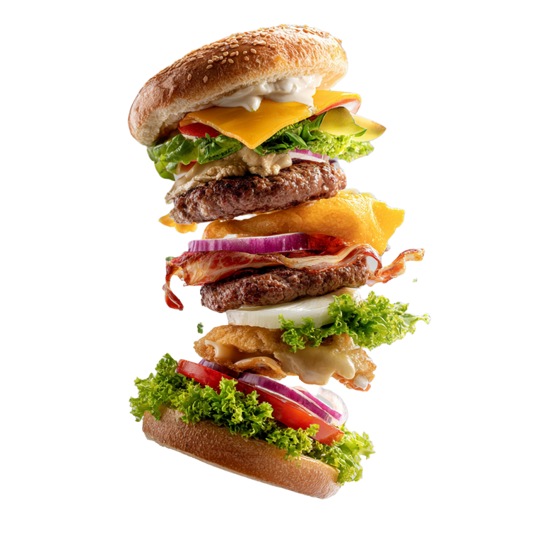 Floating Layered Hamburger Vinyl Car Decal Sticker – Waterproof & UV-Resistant 6.826666666666667"
