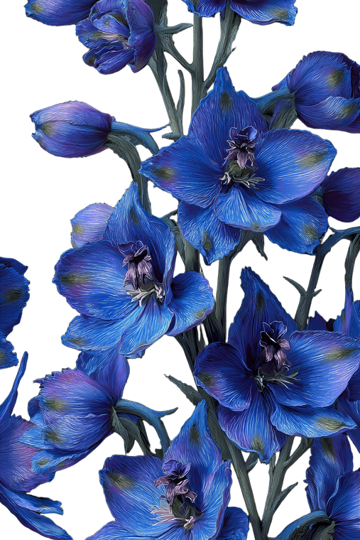 Blue Delphiniums Pattern Vinyl Car Decal Sticker – Waterproof & UV-Resistant 4.4
