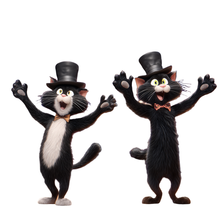 Jazz Dancing Cats Vinyl Car Decal Sticker – Waterproof & UV-Resistant 3.4133333333333336"