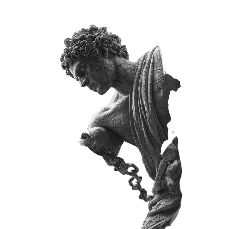 Greek God Breaking Chains Vinyl Car Decal Sticker – Waterproof & UV-Resistant 3.4133333333333336"