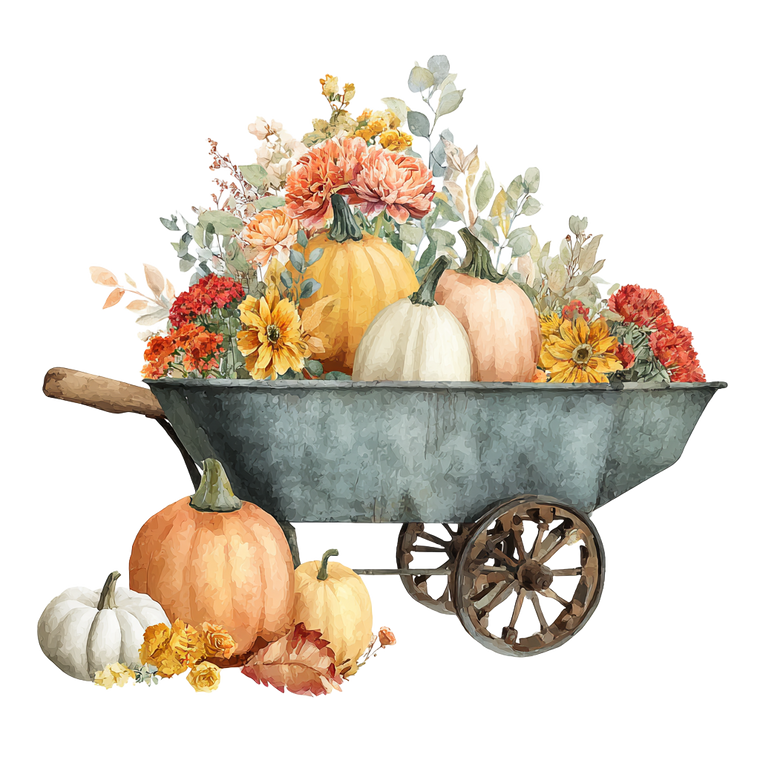 Boho Fall Wheelbarrow Vinyl Car Decal Sticker – Waterproof & UV-Resistant 3.4133333333333336"