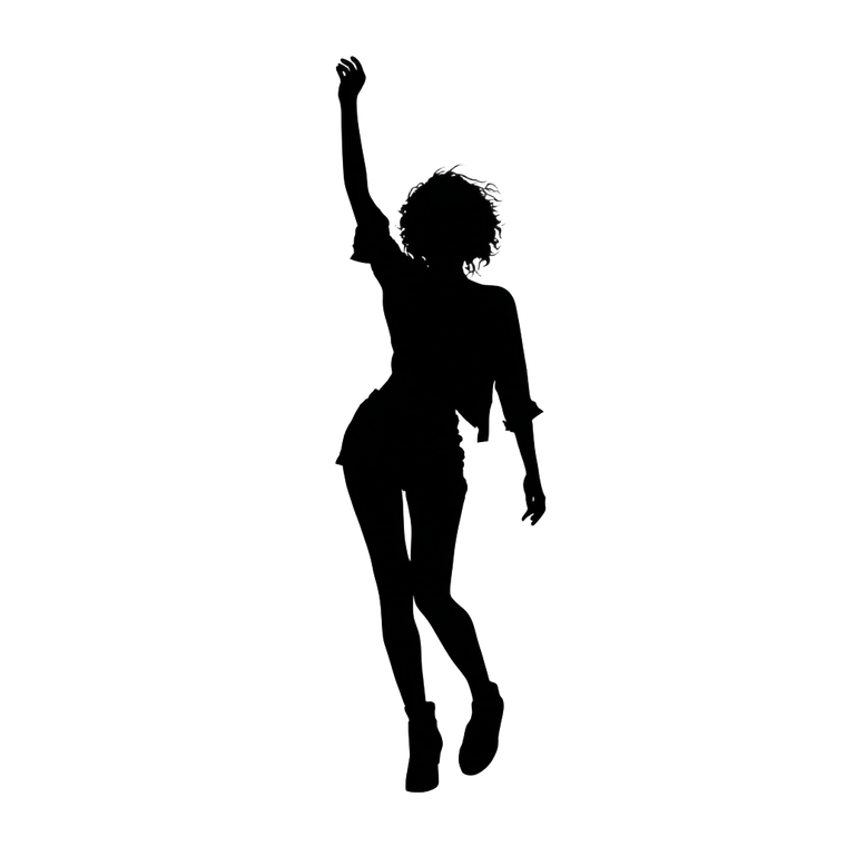 Dancing Silhouette Woman V2 Vinyl Car Decal Sticker – Waterproof & UV-Resistant 3.4133333333333336"