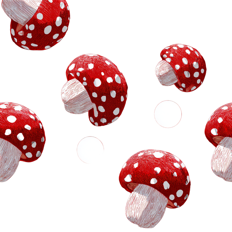 Red Polka-Dot Mushroom Vinyl Car Decal Sticker – Waterproof & UV-Resistant 6.826666666666667"