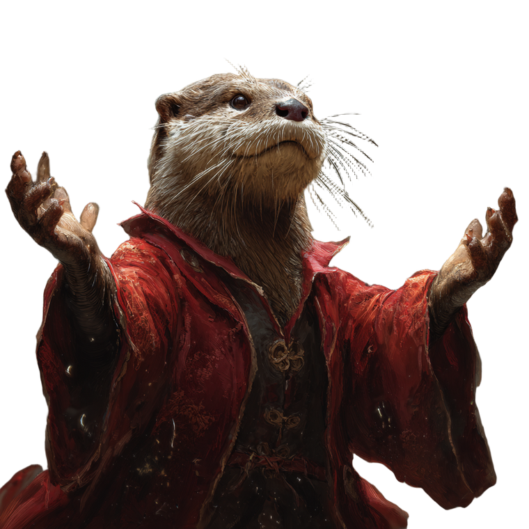 Spellcasting Otter Mage Vinyl Car Decal Sticker – Waterproof & UV-Resistant 3.4133333333333336"