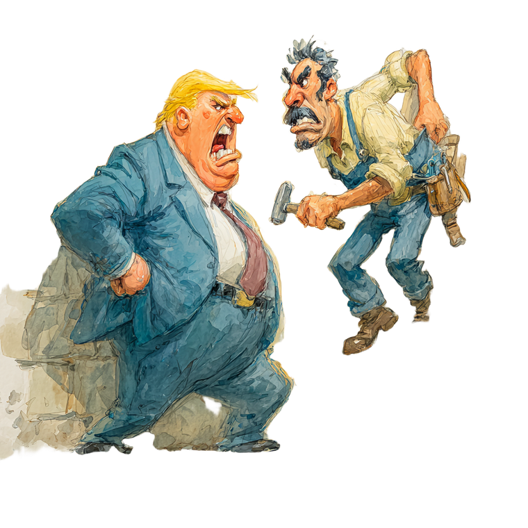 Screaming Politician Caricature Vinyl Car Decal Sticker – Waterproof & UV-Resistant 3.4133333333333336"