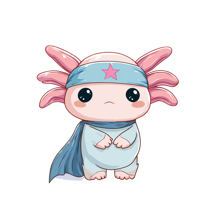 Chibi Axolotl Superhero Vinyl Car Decal Sticker – Waterproof & UV-Resistant 3.4133333333333336"
