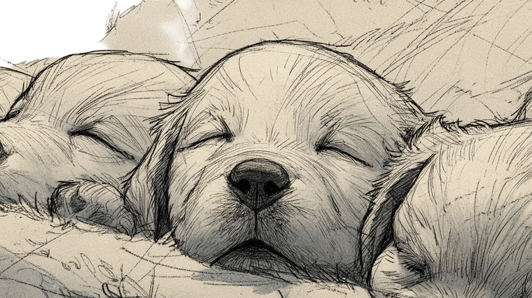 Sleeping Puppy Siblings Vinyl Car Decal Sticker – Waterproof & UV-Resistant 2.72"