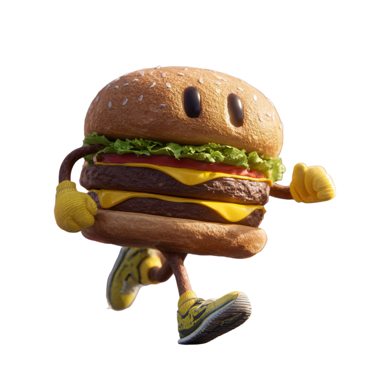 Cheeseburger Marathon Runner Vinyl Car Decal Sticker – Waterproof & UV-Resistant 3.4133333333333336"