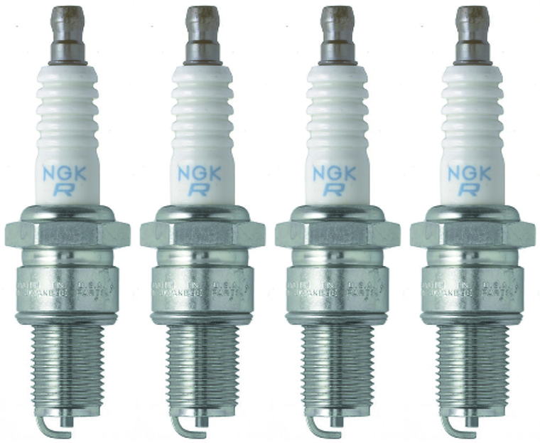 4x NGK BR9EYA V-Power Spark Plug | Increases Ignitability, Lowers Voltage, Highly Durable