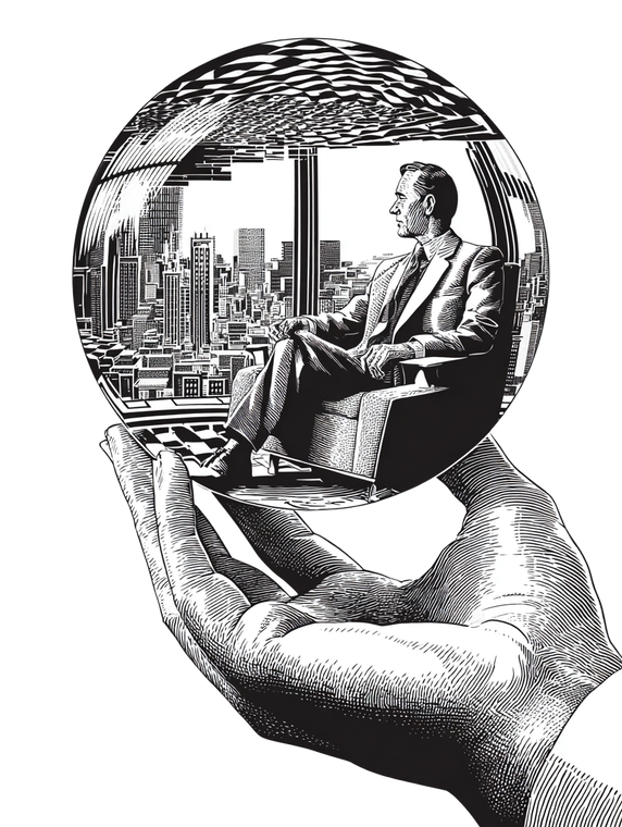 Surreal Sphere Reflection Vinyl Car Decal Sticker – Waterproof & UV-Resistant 8.213333333333333"