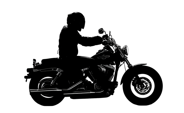 Motorcyclist Silhouette Vinyl Car Decal Sticker – Waterproof & UV-Resistant 2.8
