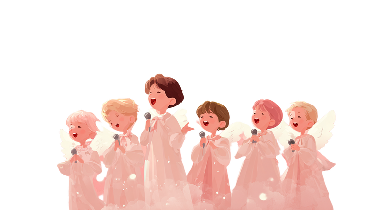 Angel Choir Singing Vinyl Car Decal Sticker – Waterproof & UV-Resistant 2.72"