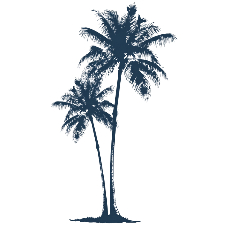 Two Palm Trees Vinyl Car Decal Sticker – Waterproof & UV-Resistant 3.4133333333333336"