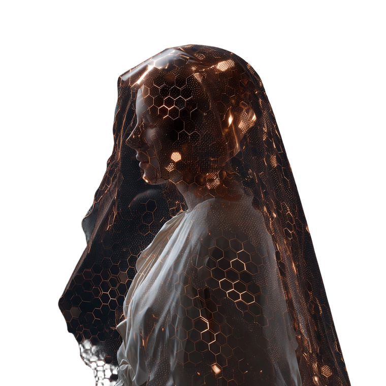 Veiled Humanoid Figure Vinyl Car Decal Sticker – Waterproof & UV-Resistant 3.4133333333333336"