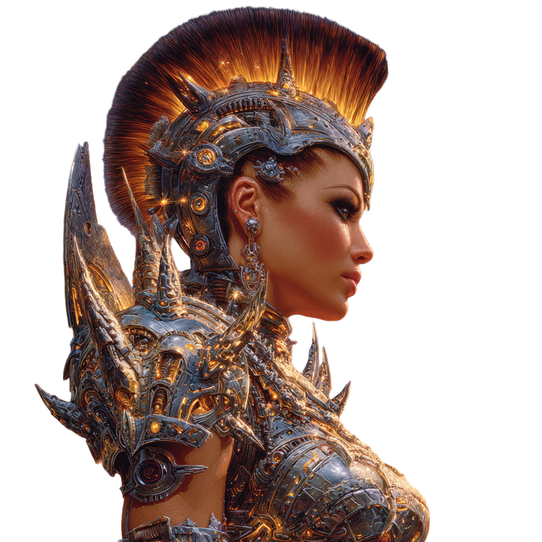 Cyborg Warrior Portrait V3 Vinyl Car Decal Sticker – Waterproof & UV-Resistant 3.4133333333333336"