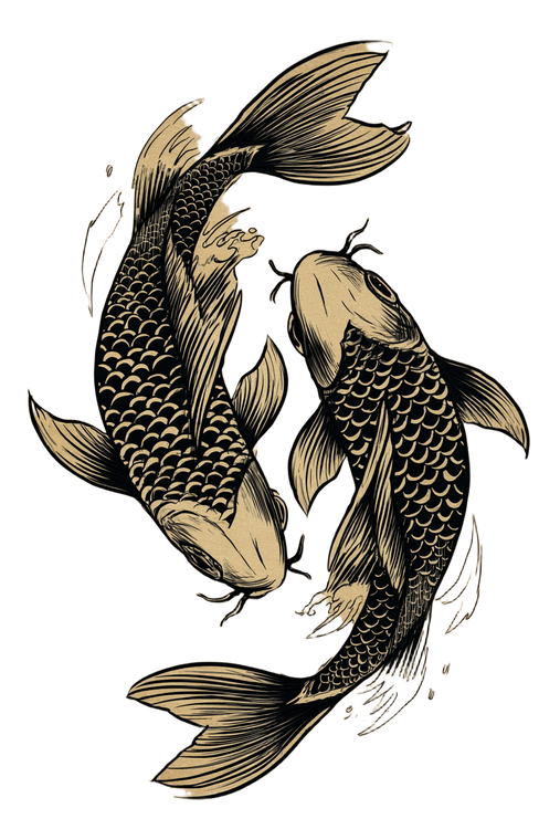 Mirrored Koi Yin-Yang Vinyl Car Decal Sticker – Waterproof & UV-Resistant 8.96"