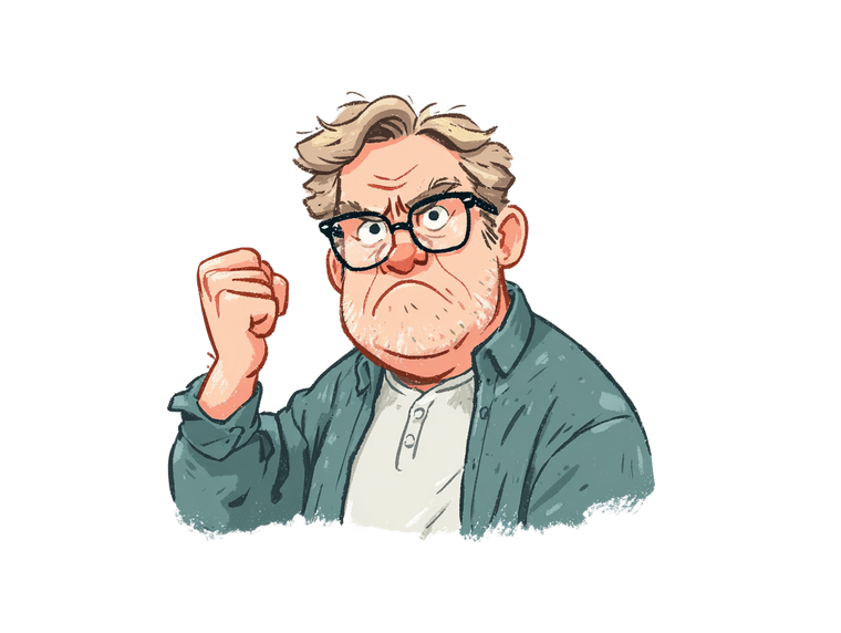 Frustrated Old Man Vinyl Car Decal Sticker – Waterproof & UV-Resistant 6.1866666666666665"